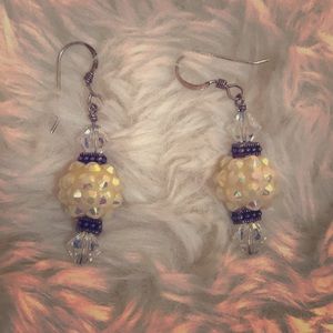 Funky opal-like handmade earrings